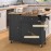 RuuBoo Kitchen Island With Drop Leaf, Island Table On Wheels With Storage Cabinet, Modern Sideboard Buffet With Doors, Spice Rack, Drawer, Towel Rack, Rolling Kitchen Island Cart For Dinning Room, Black