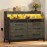 Xelsyo 6 Drawer Dresser for Bedroom, Modern Chest of Drawers with LED Light & Open Storage, Double Dressers Chest Organizer for Living Room, Entryway, Hallway, Gray