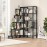 Corner Bookshelf Bookcase, Large Reversible 5 Tier Ladder Shelves Storage Display Rack With Metal Frame, Industrial Home Office Furniture For Living Room Bedroom, Black Christmas Halloween Gift