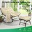 Patio Rocking Papasan Chair, Outdoor & Indoor Egg Reading Recliner Chair, Oversized Royal Comfy Lounge Rocker With Large Cushion And Ottoman For Bedroom, Living Room, Porch, White And Gray