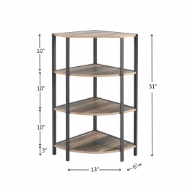 Corner Shelf Small Bookcase Modern Corner Bookshelf Bookcase  Corner Storage Rack Plant Stand for Living Room Home Office Kitchen Small Space (Color : Two-Tone  Size : 4-Tier)