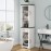 Tall Storage bins with Adjustable Shelves & Paper Holders, Farmhouse Floor Storage Cabinet, Bathroom storage and organization, Narrow Tall Storage Cabinet for Bathroom, Living Room, Kitchen