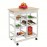 1pc, White Dining Cart, Moveable Kitchen Cart With Two Drawers & Two Wine Racks & Three Baskets White