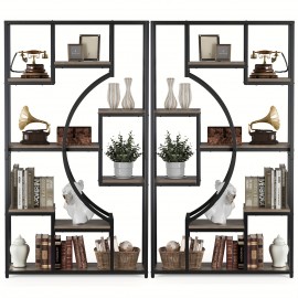 2X Bookshelf, 71inch 8 Tier Modern Tall Bookcase Shelf Storage Organizer with Metal Frame, Book Shelf for Living Room, Bedroom and Home Office