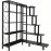 Corner Bookshelf Bookcase, Large Reversible 5 Tier Ladder Shelves Storage Display Rack With Metal Frame, Industrial Home Office Furniture For Living Room Bedroom, Black Christmas Halloween Gift