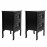 2pcs Country Style Nightstand 2-Tier Night Tables Bedside Table Black