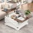 Farmhouse Square Coffee Table, Lift Top Coffee Table with Wireless Charging Station, Coffee Table with Large Hidden Storage Shelf for Living Room, 31.5 inch (80cm) D x 31.5  inch (80cm) W x 18 inch (45.7cm) H