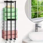 Racks Steel Holder for For Rolled Towel, Storage for Small Bathroom, Wall Mounted Shelves Organizer