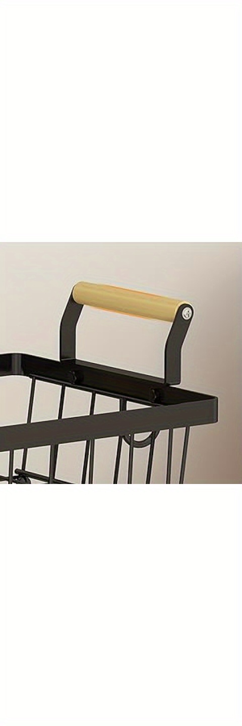 3 tier fruit basket bowl farmhouse with side hooks for kitchen countertop detachable metal vegetable storage basket stand holder with wooden handle black details 3