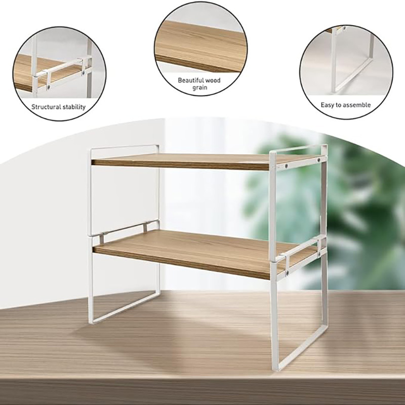 shelf small desk shelf organizer 2 tier desktop organizer shelf organizer storage stand office desk organizer display rack wooden desktop bookshelf for dorm school kitchen bathroom office white details 3