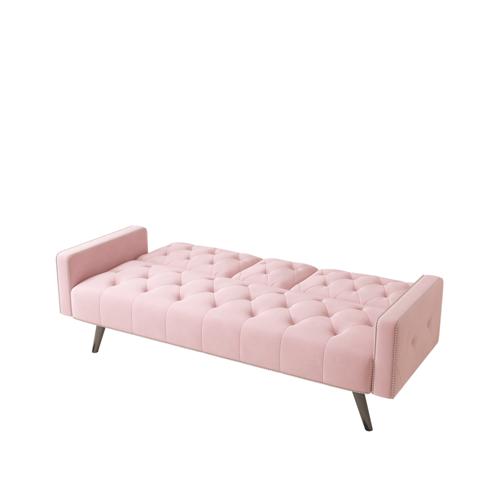 super comfortable velvet sofa bed nail head arms with two cup holders 72 inch sofa for small spaces details 4