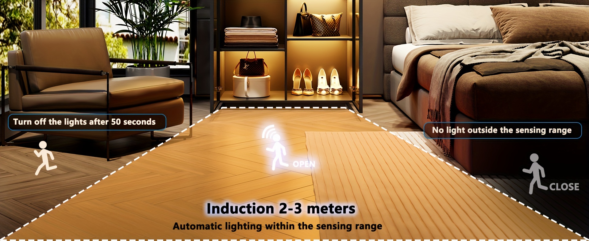 storage cabinet with 3 color led lights organizer with design 2 drawers 6 shelves wardrobe armoire with 2 acrylic door closet for bedroom furniture black details 2