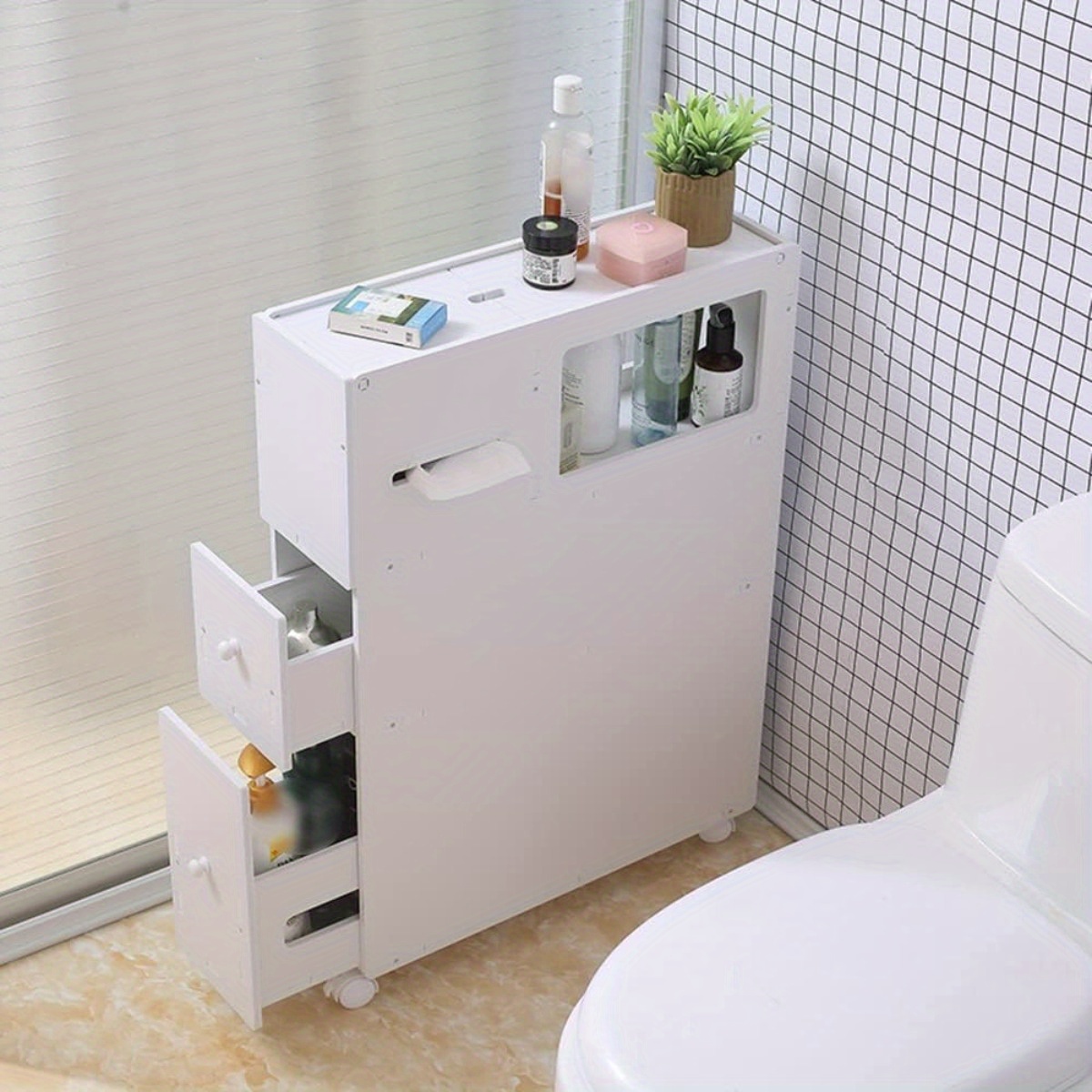 small bathroom storage floor cabinet with slide out drawer bathroom storage cabinet bathroom tissue storage corner floor cabinet thin cabinet narrow storage shelf paper holder details 0
