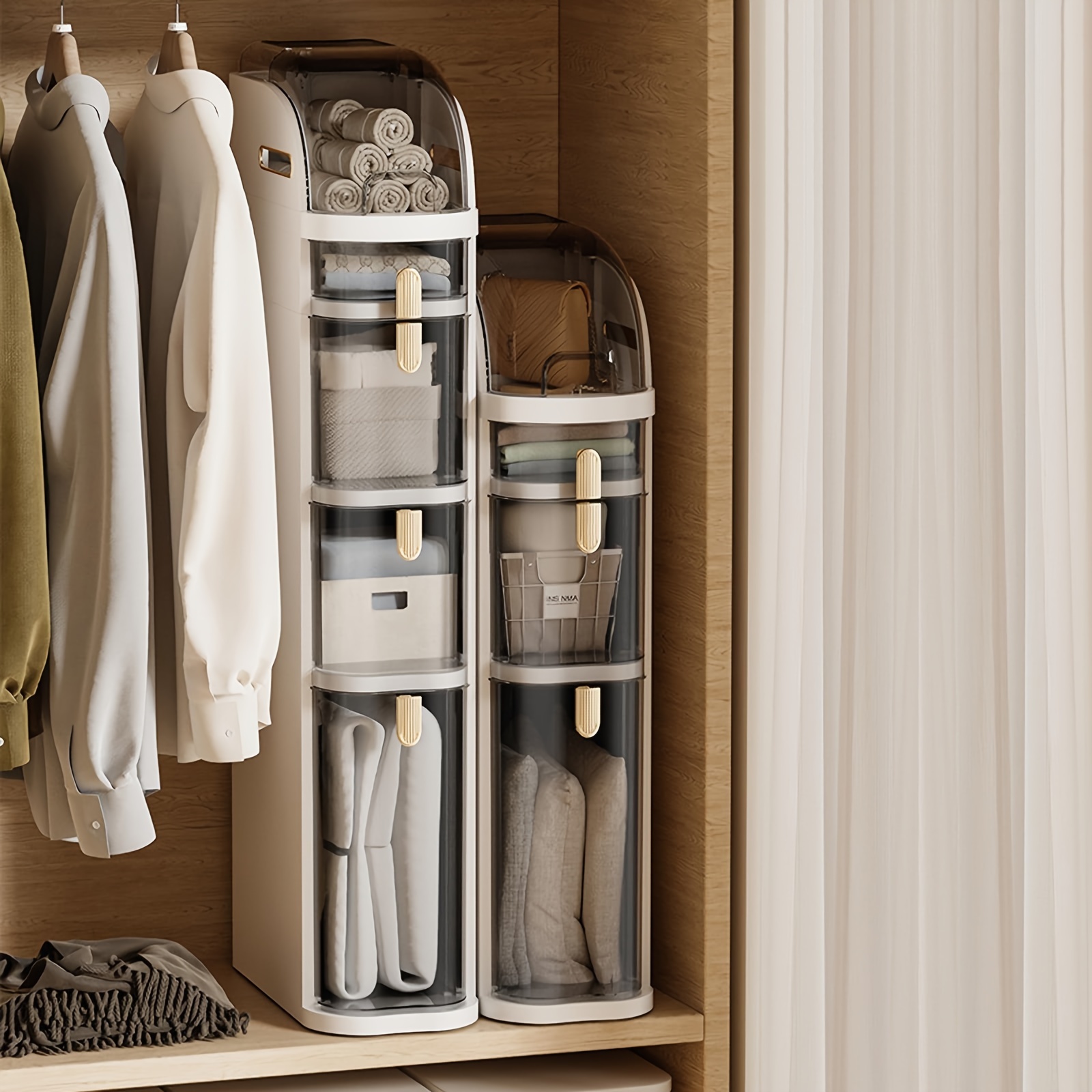 plastic bathroom storage cabinet 7 09 width narrow slim floor organizer side unit rolling waterproof toilet paper holder with drawers and handle for small kitchen laundry 4 tiers details 1