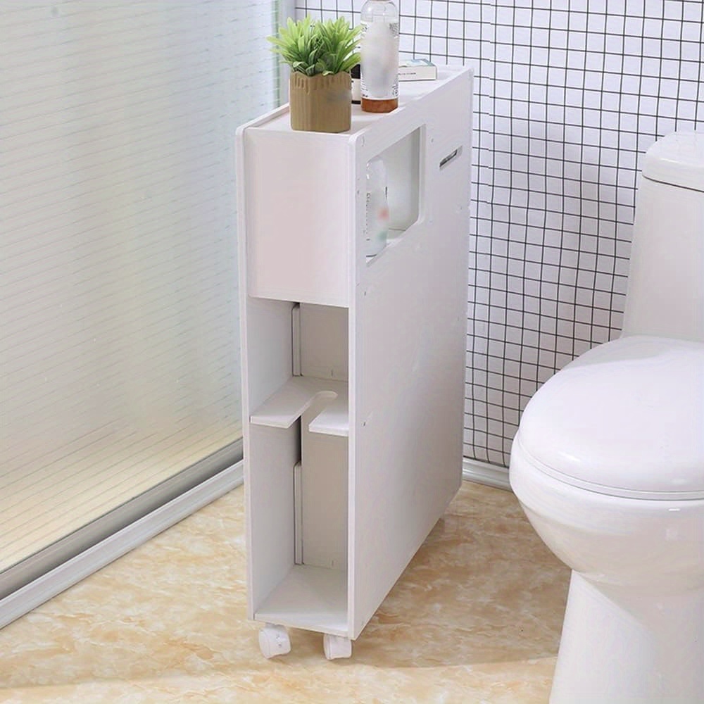 bathroom organizer small and shelves thin toilet vanity cabinet narrow bath sink organizer towel storage shelf for paper holder white details 0